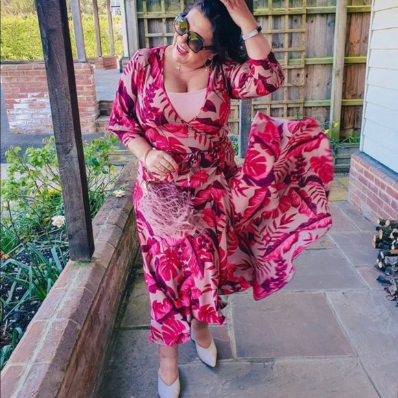 NWT JOHANNA ORTIZ x H&M Crêped Wrap-front Dress - Picture 2 of 8